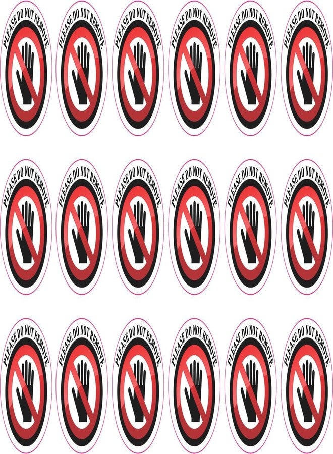 StickerTalk White Background Please Do Not Remove Vinyl Stickers, 18 Stickers, 1 inch by 1 inch Each
